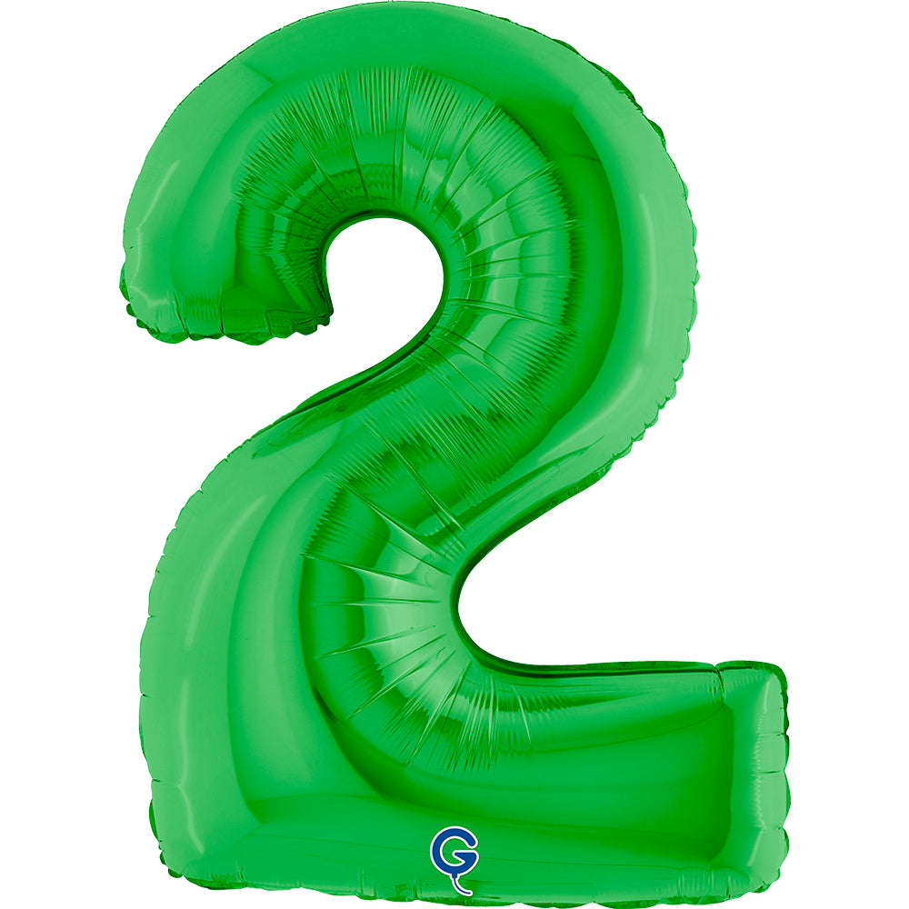 Balon z helem Cyfra 86cm, zielony