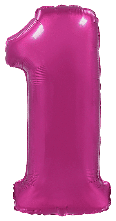 Balon z helem Cyfra 86cm, fuksja