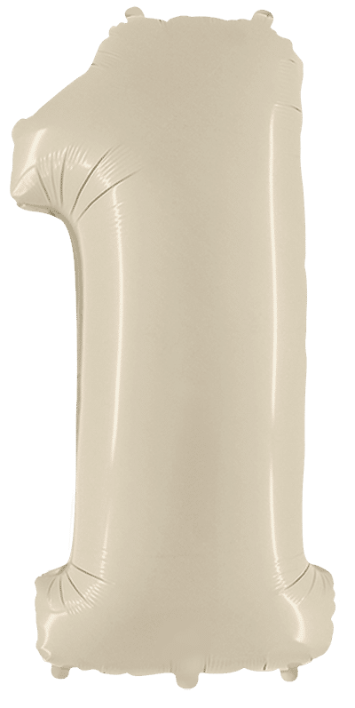 Balon z helem Cyfra 86cm, kremowy
