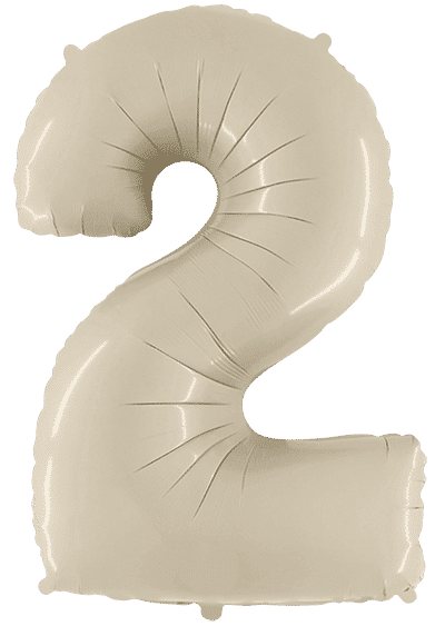 Balon z helem Cyfra 86cm, kremowy