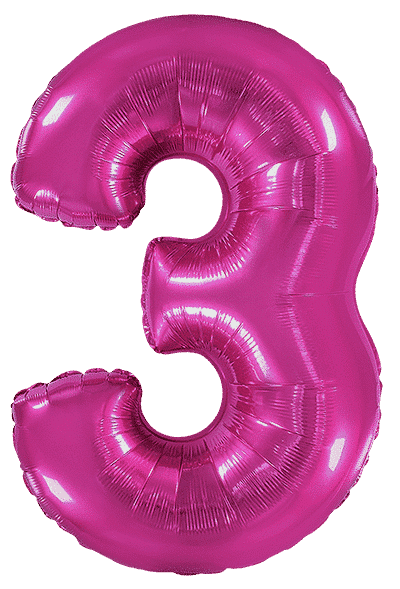 Balon z helem Cyfra 86cm, fuksja
