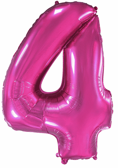 Balon z helem Cyfra 86cm, fuksja