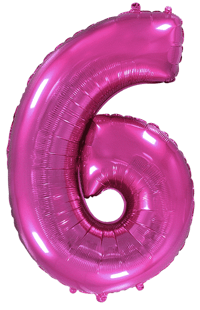 Balon z helem Cyfra 86cm, fuksja