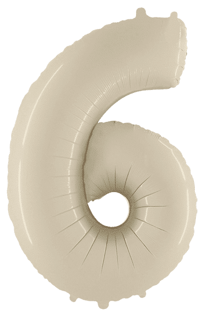 Balon z helem Cyfra 86cm, kremowy