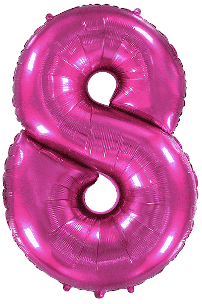 Balon z helem Cyfra 86cm, fuksja