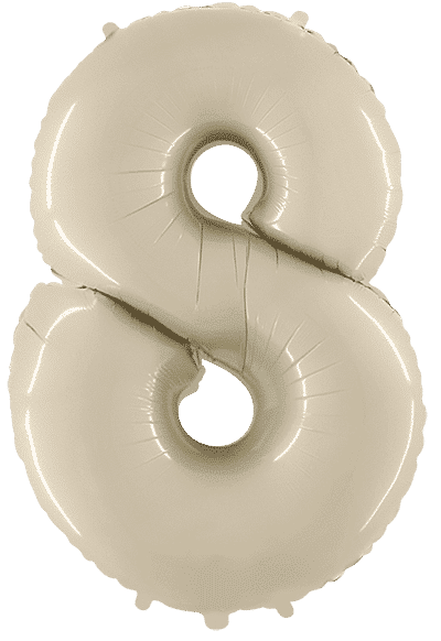 Balon z helem Cyfra 86cm, kremowy