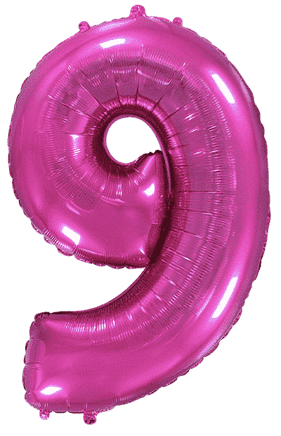 Balon z helem Cyfra 86cm, fuksja