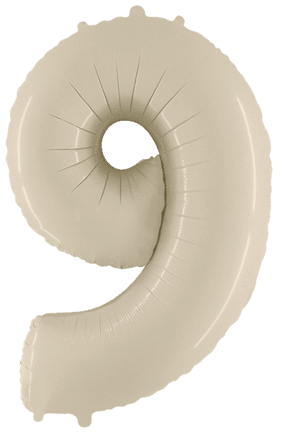 Balon z helem Cyfra 86cm, kremowy
