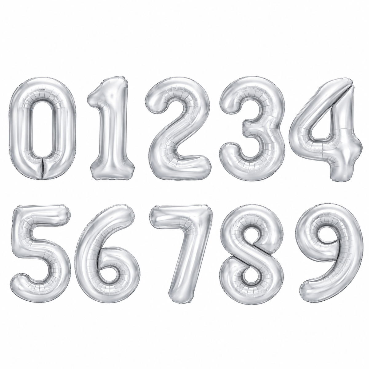 Balon z helem Cyfra 86cm, srebrny