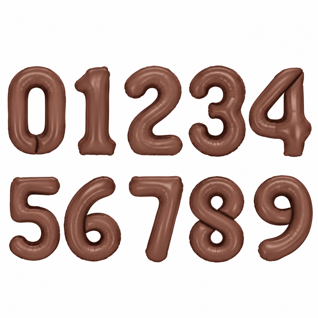Balon z helem Cyfra 86cm, mocca