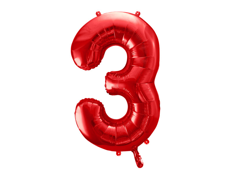 Balon z helem Cyfra 86cm, czerwony