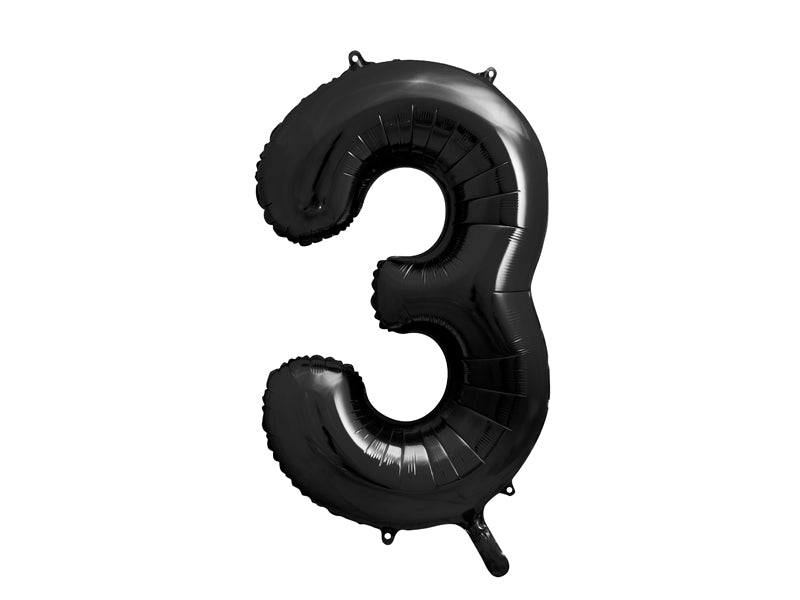 Balon z helem Cyfra 86cm, czarny