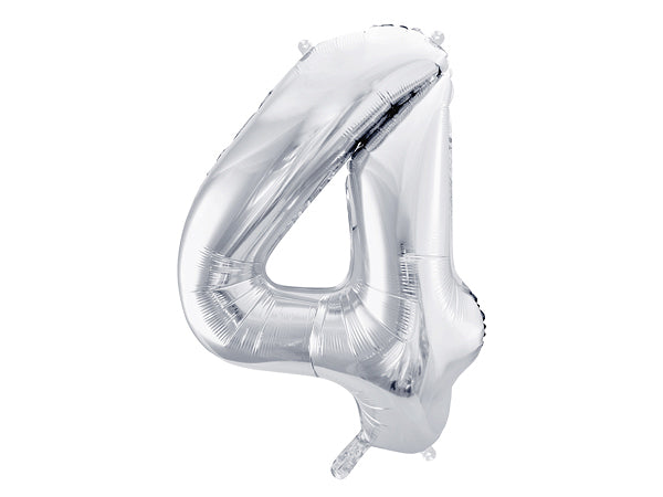Balon z helem Cyfra 86cm, srebrny