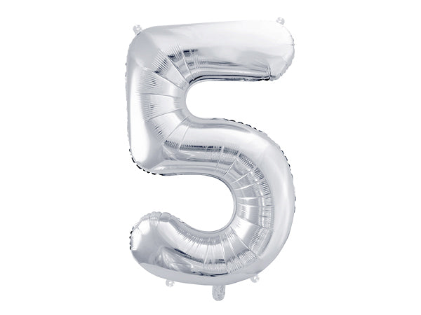 Balon z helem Cyfra 86cm, srebrny
