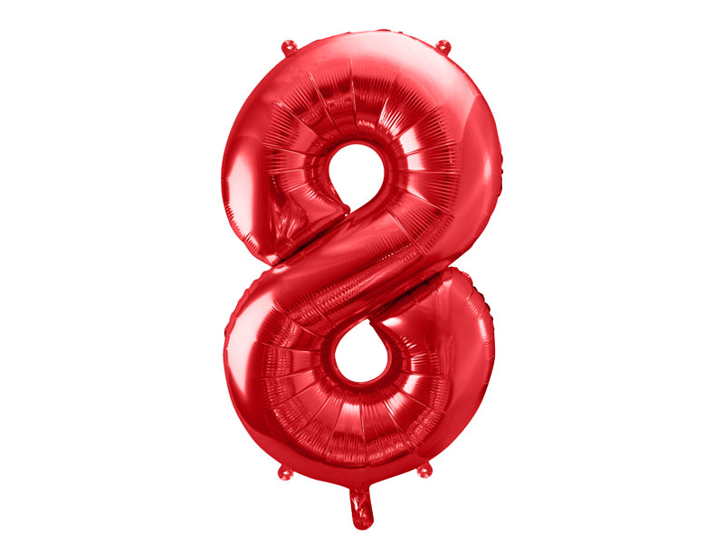 Balon z helem Cyfra 86cm, czerwony