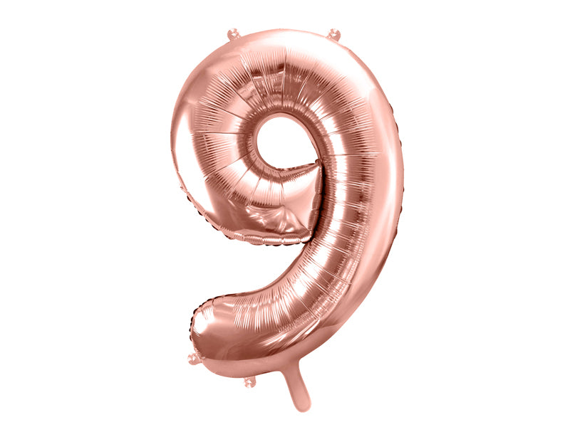 Balon z helem Cyfra 86cm, różowe złoto