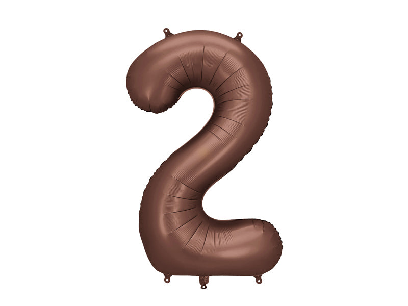 Balon z helem Cyfra 86cm, mocca