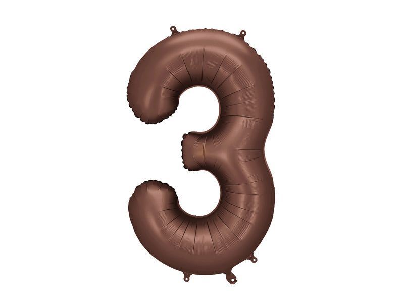 Balon z helem Cyfra 86cm, mocca