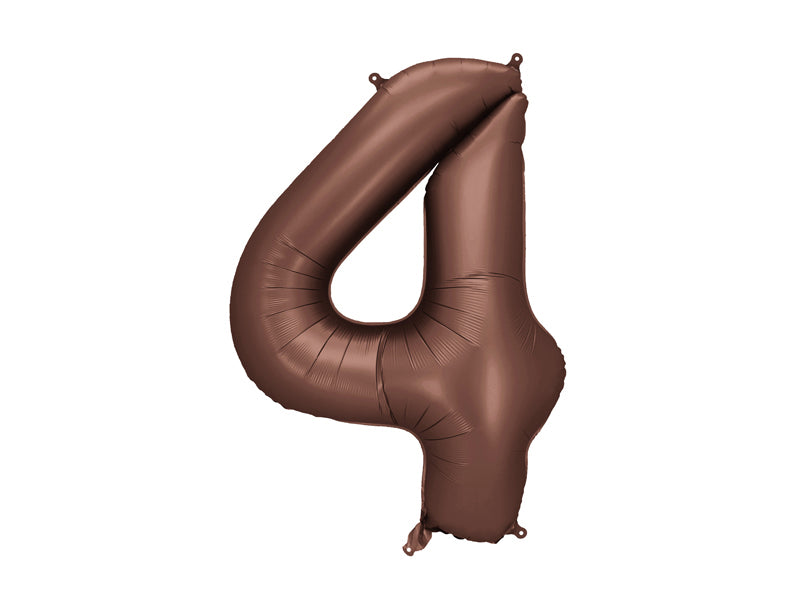 Balon z helem Cyfra 86cm, mocca