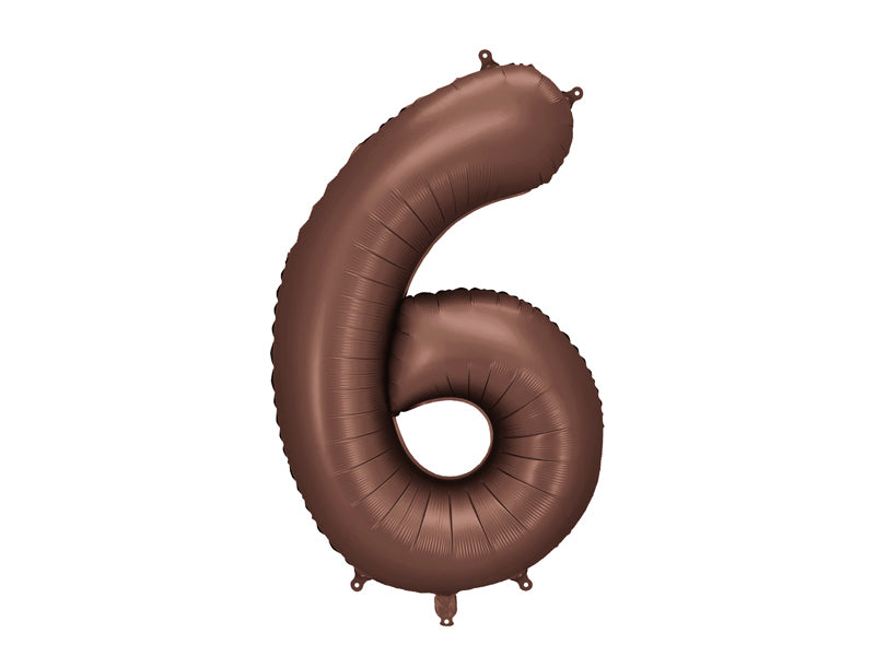 Balon z helem Cyfra 86cm, mocca