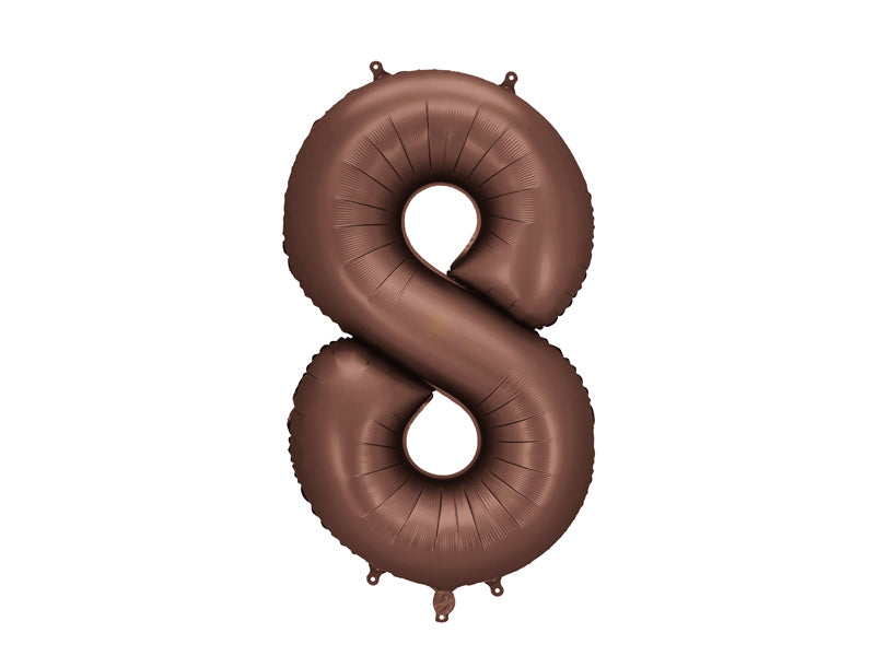 Balon z helem Cyfra 86cm, mocca